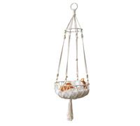 Hamac pour chat Macrame - Niche suspendue pour animaux en coton Boho | lit pour chat avec glands, balançoire confortable pour | Créatifs de longue durée, design moderne, intérieur élégant
