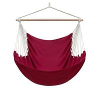 Hamac Siège XXL balancer 2 personnes 100% Coton 185x130cm + pivot Bordeaux Rouge
