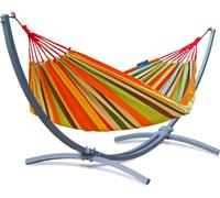 Hamac standard - Hamac XXL - Détente dans le jardin - Structure métallique stable - Capacité de charge de 220 kg - Orange