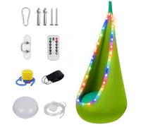 Hamac suspendu, balancelle lumineuse à NAVESO avec coussin gonflable et lumières LED, capacité de charge jusqu'à 80 kg pour l'intérieur, la détente, les jeux en plein air