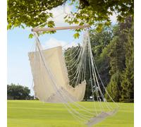Chaise suspendue pour l'extérieur Chaise suspendue balançoire suspendue, avec repose-pieds, charge max 120 kg beige, Lxl 100 x 60 cm, balcon jardin
