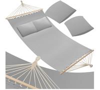 Hamac - TECTAKE - Hamac EDEN 2 places, en tissu résistant pour extérieur ou intérieur, capacité de 240 kg, 230 x 145 cm - Gris clair