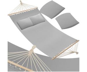 Hamac - TECTAKE - Hamac EDEN 2 places, en tissu résistant pour extérieur ou intérieur, capacité de 240 kg, 230 x 145 cm - Gris clair