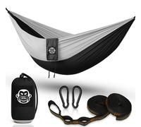 Hamac ultraléger - 275 x 140 cm - Jusqu'à 300 kg - Avec sangles d'arbre et mousquetons - Nylon parachute