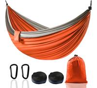 Hamac XXL 2 Places 300 x 200 cm - Pliable, Ultra-Léger et Portable - Hamac Extérieur avec Capacité de 300 kg - Idéal pour Jardin, Camping, Voyage, Balcon et Intérieur (Orange)