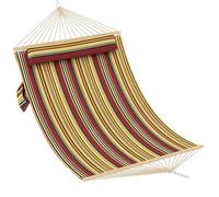 Hamac XXL Double 350x200 cm - Tissu Polyester Matelassé Rembourré avec Barres en Bois Droites, Capacité 250 kg, Hamac Suspendu pour Jardin Terrasse Balcon Intérieur Extérieur