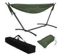 ML-Design Hamac Double avec Support Réglable, en Acier, Kaki, Place pour 2 Personnes, Intérieur/Extérieur, Chaise Hamac XXL, avec Sac Pratique/Sac de Transport Portable, pour Jardin, Camping, Balcon