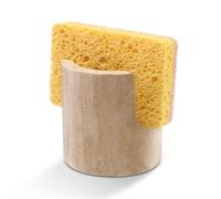 HAMAKAWA Porte-éponge en marbre Beige - Organiseur d'évier de Cuisine | En pierre naturelle - Ustensiles de cuisine - Rangement en travertin