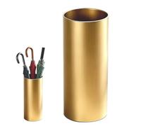 Hamankim Porte-parapluies rond de grande capacité support de rangement sur pied antirouille pour l'entrée d'une maison d'un hôtel seau à parapluies pour ranger les longs parapluies pliants(Gold)