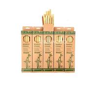 Hamann & Escher - Pailles en bambou écologiques réutilisables, lot de 10 avec brosses de nettoyage écologiques, diamètre 6-12 mm