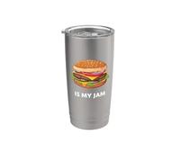 Hamburger Is My Jam Texte Fast Food Foodie Graphique Gobelet isotherme en acier inoxydable double paroi