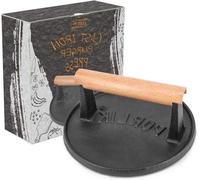 Hamburger Press - Runder Schmaltaster - 1 Stück - Gusseisen - 7 Zoll