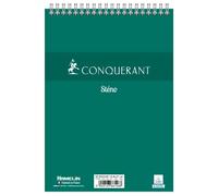 Hamelin 001 Lot de 80 Bloc-Notes Sténo A5 Uni 100 Pages Reliure Intégrale Couverture Carte Verte