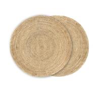 HAMID Lot de 2 tapis ronds en jute Alhambra 100 % fibre de jute tressée à la main pour salon, chambre et décoration (150 x 150 cm)