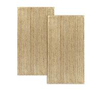 HAMID - Pack 2 Tapis de Jute Granada 100% Fibre de Jute Naturelle - Moquette Douce et Résistance Moyenne - Tissé à la Main - Salon, Chambre, Tapis de Couloir - Naturel (Pack 2 (150x80cm))…