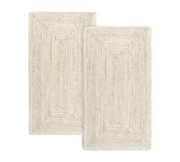 HAMID Pack 2 Tapis en Jute Alhambra Ivoire, Tapis 100% Fibre de Jute, Tressé à la Main, Tapis de Salon, Salle à Manger, Chambre, Couloirs, (60x110cm) 2 pcs