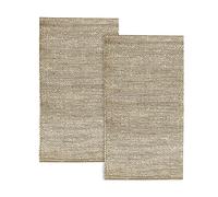 HAMID - Pack 2 Tapis en Jute Giralda Couleur Blanc, Tapis 100% Fibre de Jute, Tressé à la Main, Tapis de Salon, Salle à Manger, Chambre, Couloirs, (60x110cm) 2 pcs