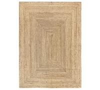 HAMID - Tapis Alhambra de Jute Naturel, Couleur Naturelle, Tressé à la Main, Tapis pour Salon, Salle à Manger, Chambre, Couloirs, Couleur Naturelle (230x160cm)
