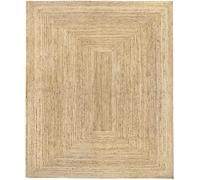HAMID - Tapis Alhambra en Fibre de Jute 100% Naturel Tressé à la Main pour Salon, Salle à Manger, Chambre, Couloirs (Naturelle, 300x240 cm)