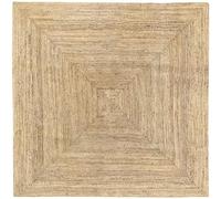 HAMID - Tapis Alhambra en Jute Couleur Naturelle, 100% Fibre Tressé à la Main pour Salon, Salle à Manger, Chambre, Couloirs (200x200cm)