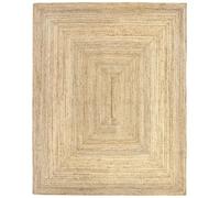 HAMID - Tapis Alhambra en Jute Couleur Naturelle, 100% Fibre Tressé à la Main pour Salon, Salle à Manger, Chambre, Couloirs (200x250cm)