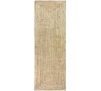 HAMID - Tapis Alhambra en Jute Couleur Naturelle, 100% Fibre Tressé à la Main pour Salon, Salle à Manger, Chambre, Couloirs (80x200cm)