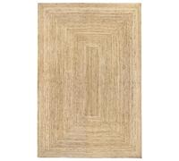 HAMID - Tapis Alhambra en Jute Naturel, 100% Fibre Tressé à la Main pour Salon, Salle à Manger, Chambre, Couloirs (220x360cm)