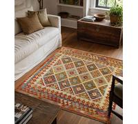 HAMID Tapis carré Kilim Herat, tissé à la Main en Laine 100%, Tapis Kilim pour Salon, Salle à Manger, séjour... (149x154)