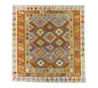 HAMID Tapis carré Kilim Herat, tissé à la Main en Laine 100%, Tapis Kilim pour Salon, Salle à Manger, séjour... (152x153)