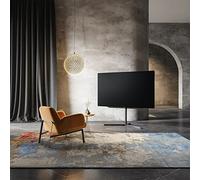 HAMID - Tapis Contemporain en Laine Alpes, Tapis Doux Moderne, Grand Tapis pour Salon, Chambre, Salon (Ivoire-Bleu Clair, 300x250cm)