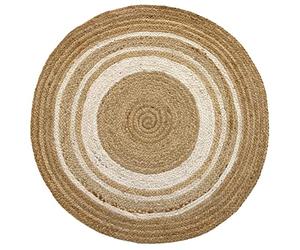 Hamid - Tapis en Fibre de Jute Alhambra 100% Naturel Blanc Rond Tissé à la Main pour Salon, Chambre, Couloir (Blanc, 100x100 cm)