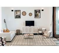 HAMID - Tapis en Jute de Laine Olivia, Tapis en Laine et Jute Tissé à la Main pour Salon, Chambre, Salon, Blanc Naturel, (250x300cm)