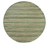 HAMID - Tapis en Jute Ronde de Laine Olivia, Tapis en Laine et Jute Ronde, Tissé à la Main pour Salon, Chambre, Salon, Couleur Vert Naturel, (100x100cm)