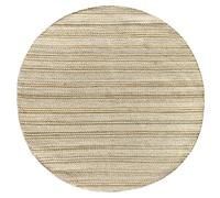HAMID - Tapis en Jute Ronde de Laine Olivia, Tapis en Laine et Jute Ronde, Tissé à la Main pour Salon, Chambre, Salon, Couleur Blanc Naturel, (200x200cm)