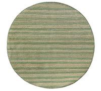 HAMID - Tapis en Jute Ronde de Laine Olivia, Tapis en Laine et Jute Ronde, Tissé à la Main pour Salon, Chambre, Salon, Couleur Vert Naturel, (200x200cm)