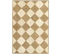 HAMID - Tapis Jute Somara Couleur Blanc et Naturel - Tapis 100% Fibre de Jute (170x120cm)