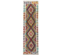 HAMID Tapis Kilim Herat rectangulaire, tissé à la Main en Laine 100%, Tapis Kilim pour Salon, Salle à Manger, séjour... (202x62 cm)