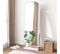 Hamlody Miroir sur Pied Arqué 162x52cm, Grand Miroir Mural à Suspendre ou à Poser Contre Le Mur pour Chambre, Salon, Entrée, Arc Doré Miroir Pleine Longueur