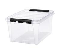 Smartstore Boîte de rangement transparente Clipbox Classic 31 32 litres avec couvercle clips noirs