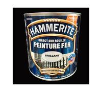 Hammerite Peinture Métal Direct sur Rouille - Anticorrosion, imperméable, direct sans sous-couche - Noir Laqué 2,5 L