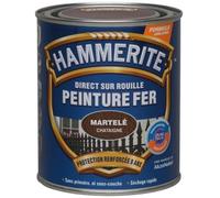 Julien Peinture pour fer Hammerite martelé – Direct sur rouille – Châtaigne – 0,25 l
