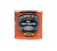 Hammerite No 1 - Antirouille pour métal - Convertisseur de Rouille - avec apprêt et sous-Couche - Peinture métallique Grise pour intérieur et extérieur - 250 ML