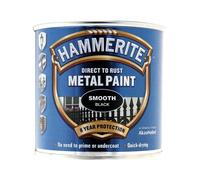 Hammerite - Peinture Antirouille Directe pour Métal Noir Lisse, 250ml