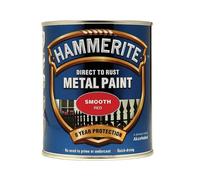 Hammerite Peinture Métal antirouille à effet lisse - Rouge, 750 ml