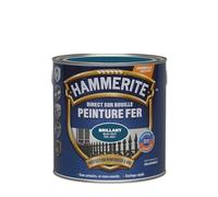 Hammerite Peinture Métal Direct sur Rouille - Anticorrosion, imperméable, direct sans sous-couche - Bleu Nuit RAL 5001 Brillant 2,5 L