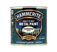 Hammerite - Peinture Métal Directe sur Rouille, Blanc, Effet Martelé, 250ml