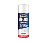 Hammerite Peinture pour radiateur, finition émail solide, peinture résistante à la chaleur, peinture blanche brillante pour métal, protection contre la corrosion et la rouille, séchage rapide, aérosol