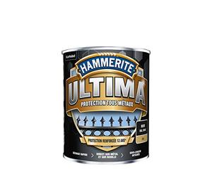 Hammerite Ultima - Peinture Acrylique Tous Métaux - 3 en 1 : Antirouille, Direct sur Rouille et Sans Sous-couche - Mat Noir 2,5 L
