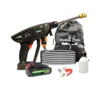 Hammersmith HydroBlast Pistolet de nettoyage sans fil avec réservoir d'eau et accessoires, pour tuyau d'arrosage, nettoyeur haute pression, portable, portée de 5 m