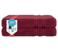 Hammetex Lot de 2 Serviettes de Bain 100% Coton de qualité supérieure - Grandes Serviettes de Bain - 70 x 140 cm - Douces, absorbantes et à séchage Rapide - Bordeaux